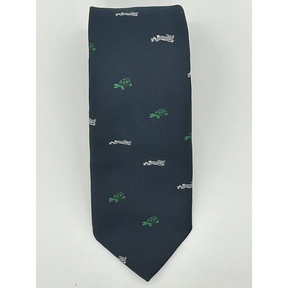 Chipp Tortoise & The Hare Blue Club Tie Vintage Navy Turtle Rabbit MINT Poly - Picture 1 of 8